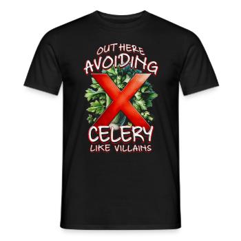 Allergie au céleri ici Éviter le céleri - T-shirt homme - noir - Devant - AI Model Male 178 light (178cm)