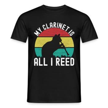 Clarinet Wind Instrument Clarinet player - Men's T-Shirt - black - Front - AI Model Male 178 light (178cm)