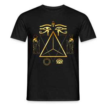 Oeil d’Horus Pharaon Déesse Pyramide Egypte Ancienne - T-shirt homme - noir - Devant - AI Model Male 178 light (178cm)