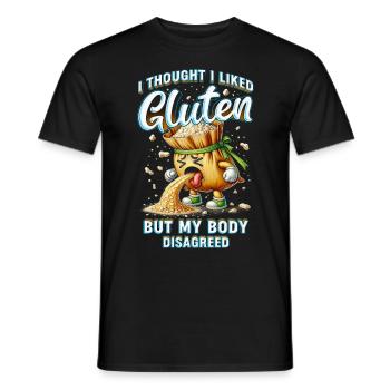 Allergie au gluten Intolérance au gluten - T-shirt homme - noir - Devant - AI Model Male 178 light (178cm)