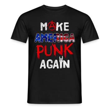 Make America punk again / US Punk Rock, Punks - Männer T-Shirt - Schwarz - Vorne - AI Model Male 178 light (178cm)
