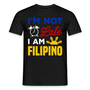 Je ne suis pas en retard je suis philippin / Lustiger Spruch - T-shirt homme - noir - Devant - AI Model Male 178 light (178cm)