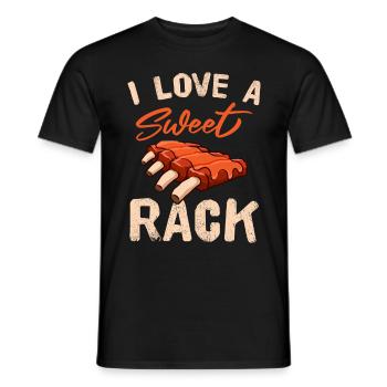 BBQ I Love A Sweet Rack Grilling Smoke Griller - Männer T-Shirt - Schwarz - Vorne - AI Model Male 178 light (178cm)