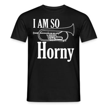 Flugelhorn Orchestra Brass Instrument - Men's T-Shirt - black - Front - AI Model Male 178 light (178cm)