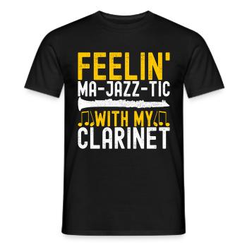 Clarinet Wind Instrument Clarinet player - Men's T-Shirt - black - Front - AI Model Male 178 light (178cm)