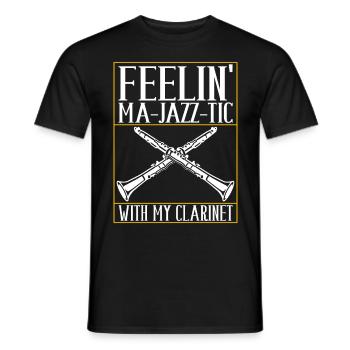 Clarinet Wind Instrument Clarinet player - Men's T-Shirt - black - Front - AI Model Male 178 light (178cm)