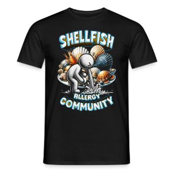 Allergie aux fruits de mer Communauté des allergies aux mollusques et crustacés - T-shirt homme - noir - Devant - AI Model Male 178 light (178cm)