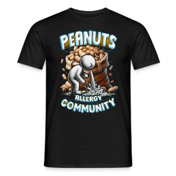 Allergie aux arachides Communauté des allergies aux arachides - T-shirt homme - noir - Devant - AI Model Male 178 light (178cm)