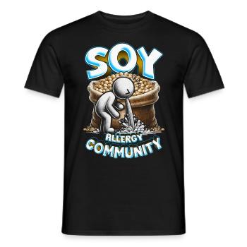 Sojaallergie Soy Allergy Community - Männer T-Shirt - Schwarz - Vorne - AI Model Male 178 light (178cm)