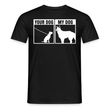 German Shepherd White Shepherd Dogs Dog - Men's T-Shirt - black - Front - AI Model Male 178 light (178cm)