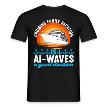Croisière Vacances Bateau de croisière - T-shirt homme - noir - Devant - AI Model Male 178 light (178cm)
