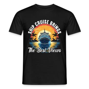 Croisière Vacances Bateau de croisière - T-shirt homme - noir - Devant - AI Model Male 178 light (178cm)