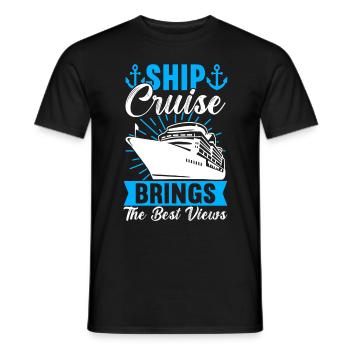 Croisière Vacances Bateau de croisière - T-shirt homme - noir - Devant - AI Model Male 178 light (178cm)