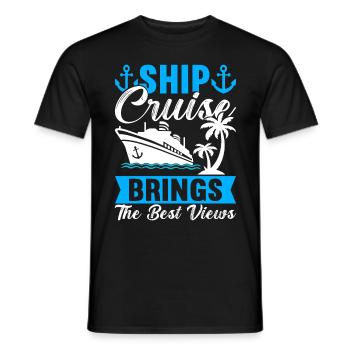 Kreuzfahrt Urlaub Kreuzfahrtschiff - Männer T-Shirt - Schwarz - Vorne - AI Model Male 178 light (178cm)