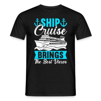 Croisière Vacances Bateau de croisière - T-shirt homme - noir - Devant - AI Model Male 178 light (178cm)