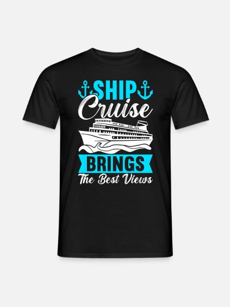 Kreuzfahrt Urlaub Kreuzfahrtschiff - Männer T-Shirt - Schwarz