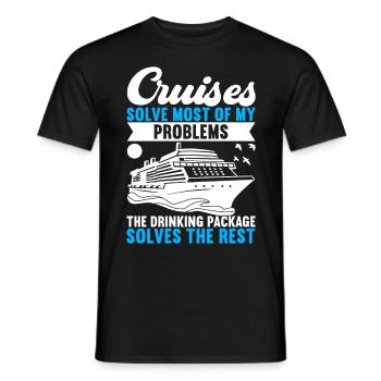 Croisière Vacances Bateau de croisière - T-shirt homme - noir - Devant - AI Model Male 178 light (178cm)