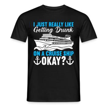 Kreuzfahrt Urlaub Kreuzfahrtschiff - Männer T-Shirt - Schwarz - Vorne - AI Model Male 178 light (178cm)