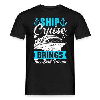 Croisière Vacances Bateau de croisière - T-shirt homme - noir - Devant - AI Model Male 178 light (178cm)