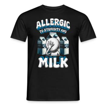 Allergie au lait Allergique à la stupidité et au lait - T-shirt homme - noir - Devant - AI Model Male 178 light (178cm)