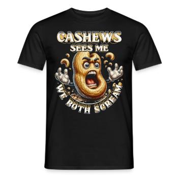 Cashew Allergy Cashews Sees Me We Both Scream - Men's T-Shirt - black - Front - AI Model Male 178 light (178cm)