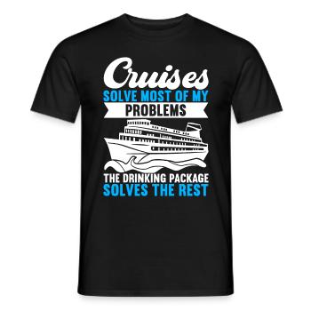 Croisière Vacances Bateau de croisière - T-shirt homme - noir - Devant - AI Model Male 178 light (178cm)