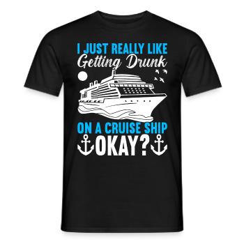 Croisière Vacances Bateau de croisière - T-shirt homme - noir - Devant - AI Model Male 178 light (178cm)