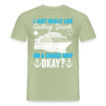 Kreuzfahrt Urlaub Kreuzfahrtschiff - Männer T-Shirt - Sage - Vorne - AI Model Male 178 light (178cm)