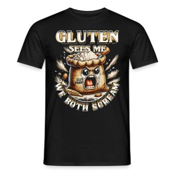 Allergie au gluten Intolérance au gluten - T-shirt homme - noir - Devant - AI Model Male 178 light (178cm)