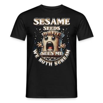 Capsule Fruit Allergy Seeds me voit Nous crions tous les deux - T-shirt homme - noir - Devant - AI Model Male 178 light (178cm)