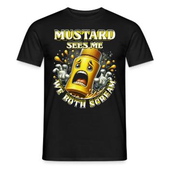 Senfallergie Mustard Sees Me We Both Scream - Men's T-Shirt - black - Front - AI Model Male 178 light (178cm)