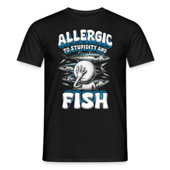 Allergie au poisson Allergique à la stupidité et au poisson - T-shirt homme - noir - Devant - AI Model Male 178 light (178cm)