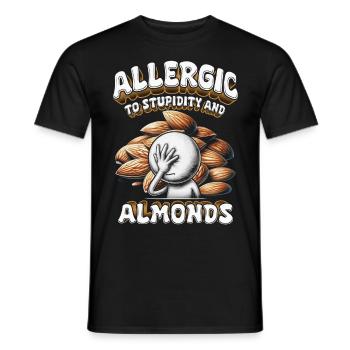 Allergie aux amandes Allergique à la stupidité et aux amandes - T-shirt homme - noir - Devant - AI Model Male 178 light (178cm)
