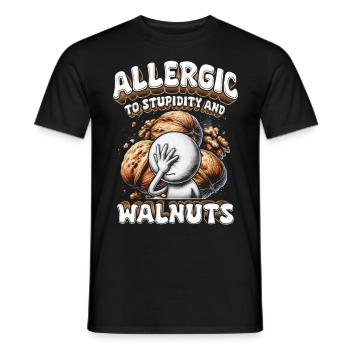 Walnut Allergy Allergic To Stupidity And Walnuts - Men's T-Shirt - black - Front - AI Model Male 178 light (178cm)