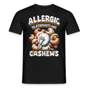 Allergie aux noix de cajou allergiques à la stupidité et aux noix de cajou - T-shirt homme - noir - Devant - AI Model Male 178 light (178cm)