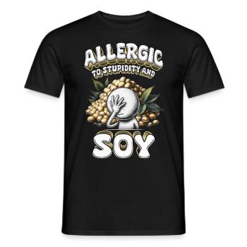 Allergie au soja Allergique à la stupidité et au soja - T-shirt homme - noir - Devant - AI Model Male 178 light (178cm)
