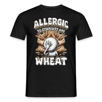 Wheat Allergy Allergic To Stupidity And Wheat - Men's T-Shirt - black - Front - AI Model Male 178 light (178cm)