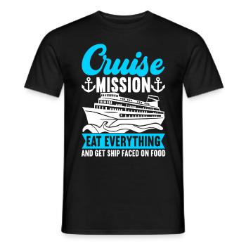 Croisière Vacances Bateau de croisière - T-shirt homme - noir - Devant - AI Model Male 178 light (178cm)