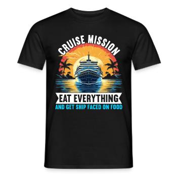 Croisière Vacances Bateau de croisière - T-shirt homme - noir - Devant - AI Model Male 178 light (178cm)
