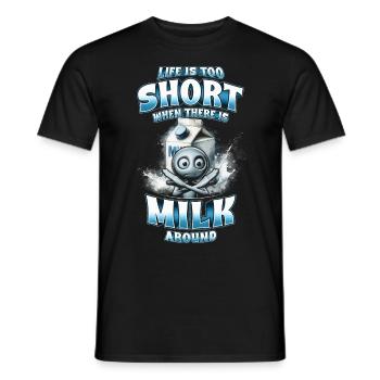 Allergie au lait - T-shirt homme - noir - Devant - AI Model Male 178 light (178cm)