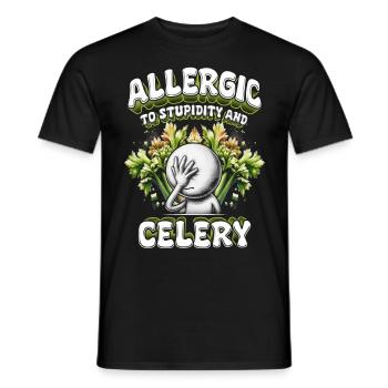 Allergie au céleri allergique à la stupidité et au céleri - T-shirt homme - noir - Devant - AI Model Male 178 light (178cm)