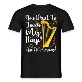 Harfe Design Für Harfenspieler - Männer T-Shirt - Schwarz - Vorne - AI Model Male 178 light (178cm)