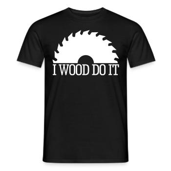 Atelier de meubles de scie à bois pour le travail du bois - T-shirt homme - noir - Devant - AI Model Male 178 light (178cm)