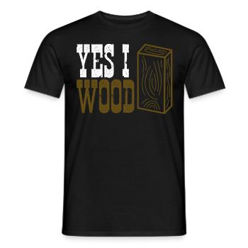 Bois Atelier de bois de chauffage Travail du bois - T-shirt homme - noir - Devant - AI Model Male 178 light (178cm)