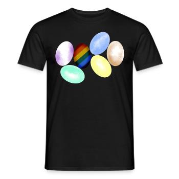 LGBT Chicken Eggs Lesbian Rainbow Flag - Men's T-Shirt - black - Front - AI Model Male 178 light (178cm)
