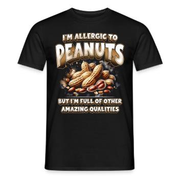 Allergie aux arachides - T-shirt homme - noir - Devant - AI Model Male 178 light (178cm)