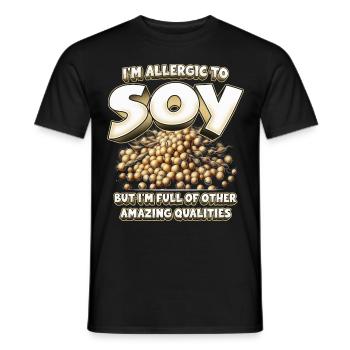 Allergie au soja - T-shirt homme - noir - Devant - AI Model Male 178 light (178cm)