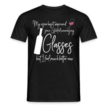 Vino Verre à vin Vin Buveur de vin Rouge - T-shirt homme - noir - Devant - AI Model Male 178 light (178cm)