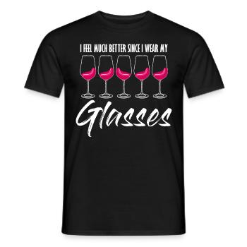 Wine Joke Drinker Wine Glass Vino - Männer T-Shirt - Schwarz - Vorne - AI Model Male 178 light (178cm)