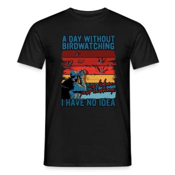 Bird watching ornithologist - Men's T-Shirt - black - Front - AI Model Male 178 light (178cm)